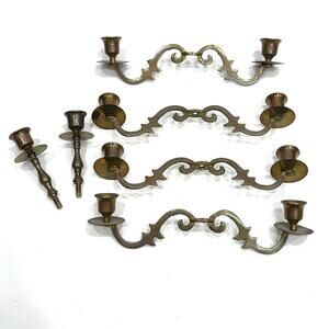 Vintage Brass Candelabra Parts Pieces for Candlestick Holder - Approx 10" L